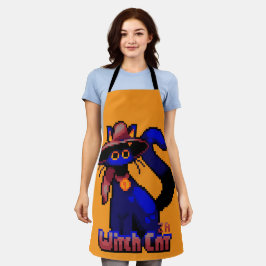Delantal Witch Cat, Halloween Pixel Art