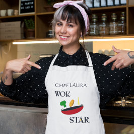 Delantal Wok Star Veggie Chef Personalizado