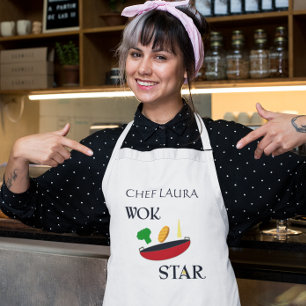 Delantal Wok Star Veggie Chef Personalizado
