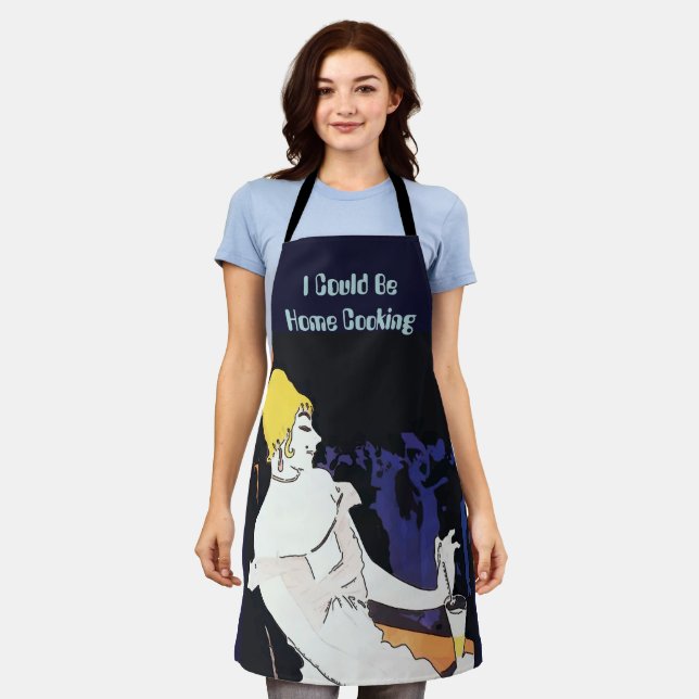 Delantal Woman and Wine Design agregar texto, Apron (Gastado)