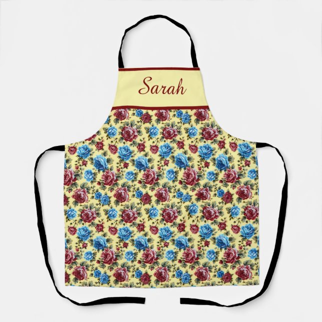 Delantal Womens Elegant Stylish Rustic Floral Pattern (Anverso)