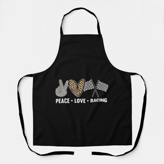 Delantal Women's Racing Design Kids Girls Peace Love Racing (Anverso)