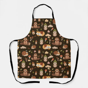 Delantal Woodland Caen Animales Oscuros Otoño Rac Lechuza d