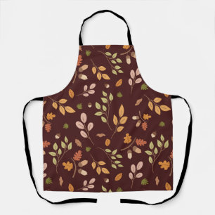 Delantal Woodland deja el tema otoñal Neutral Dark Backgrou