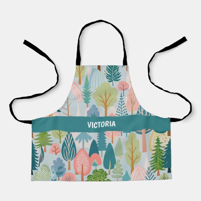 Delantal Woods Rhapsody Pastel Patrón Personalizado (Anverso)