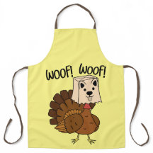 Woof Woof Gracioso Día de Acción de Gracias Apron