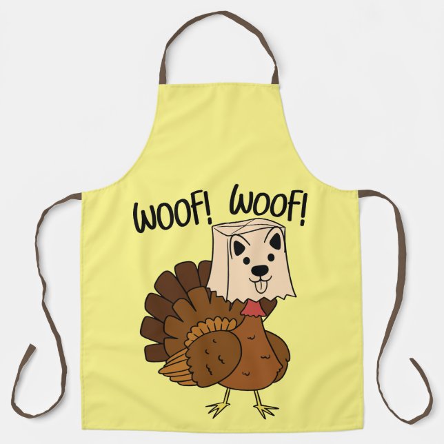 Delantal Woof Woof Gracioso Día de Acción de Gracias Apron (Anverso)