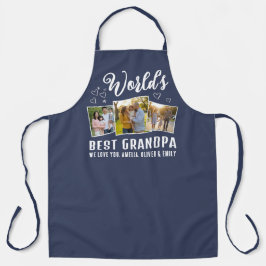 Delantal World's Best Grandpa Custom 3 Photo Collage