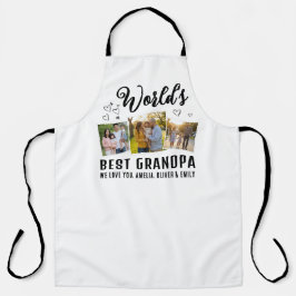 Delantal World's Best Grandpa Custom 3 Photo Collage