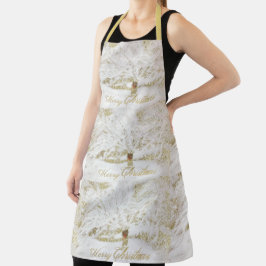 Delantal Wreath sobre el árbol de nieve