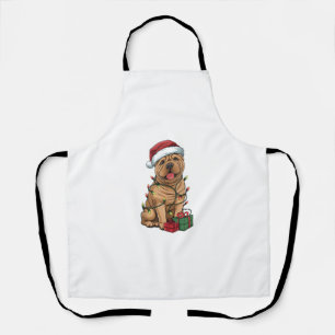 Delantal Xmas Encendiendo Santa Hat Shar Pei Perro Navidade
