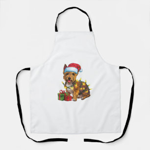 Delantal Xmas Iluminando Santa Hat Cairn Terrier Dog Christ