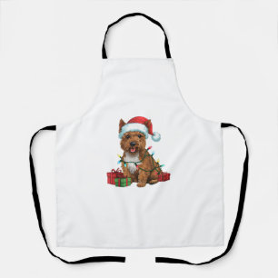 Delantal Xmas Iluminando Santa Hat Cairn Terrier Dog Christ