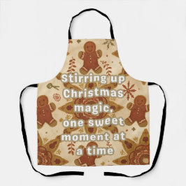 Delantal XMAS Retro‑Boho Gingerbread Magic Chef