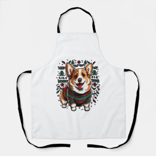 Delantal Xmas Welsh Corgi Santa sobre los Navidades Welsh C