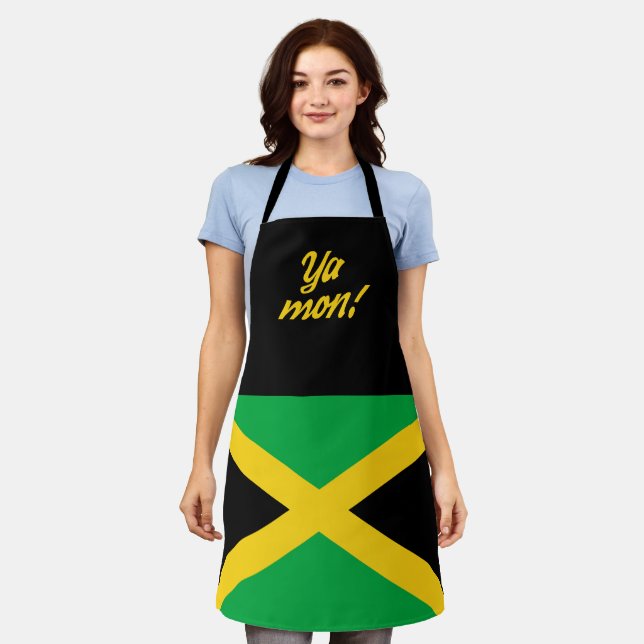Delantal Ya Mon Patois Jamaiquino Y Bandera (Gastado)