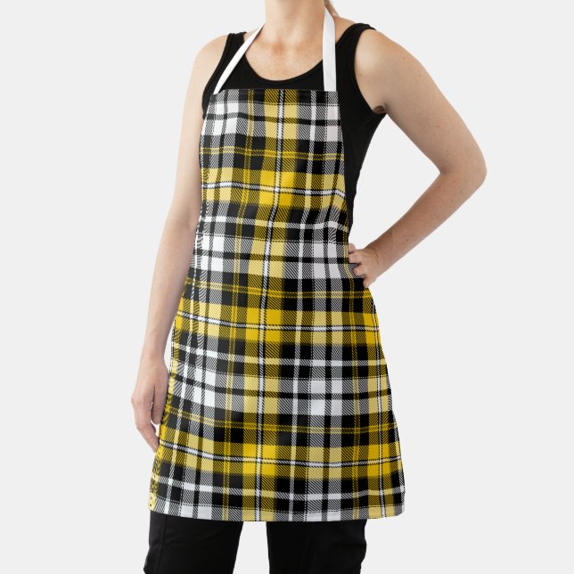 Delantal Yellow Black White Plaid Tartan Pattern Design  (in situ)