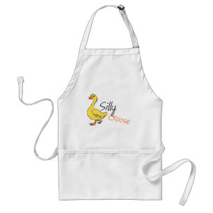 Delantal Yellow Hand Drawn Silly Goose Baby Goose Cartoon