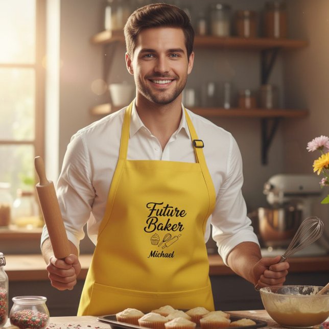 Delantal Yellow Kitchen Apron - Future Baker Personalized (Subido por el creador)
