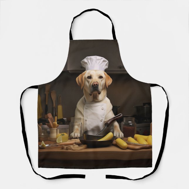 Delantal Yellow Lab Dog Chef (Anverso)