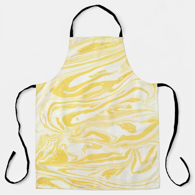 Delantal Yellow marble texture. Hand drawn (Anverso)