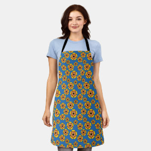 Delantal Yellow Orange Flowers Pattern