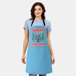 Delantal Yeti Divertido - Feliz Navidad