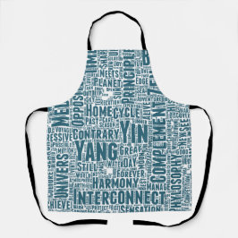 Delantal Yin Yan Nuage de Mots Texte Motif Interconnexion