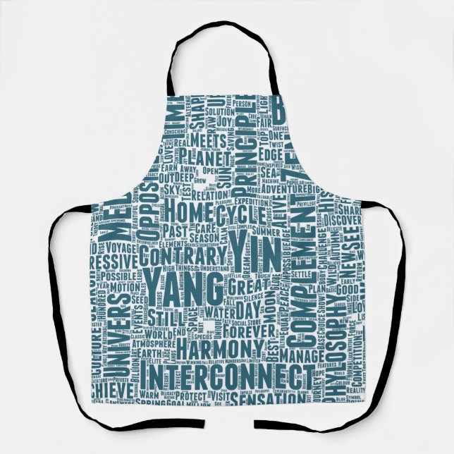Delantal Yin Yan Nuage de Mots Texte Motif Interconnexion (Anverso)