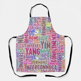 Delantal Yin Yan Nuage de Mots Textos Interconexión
