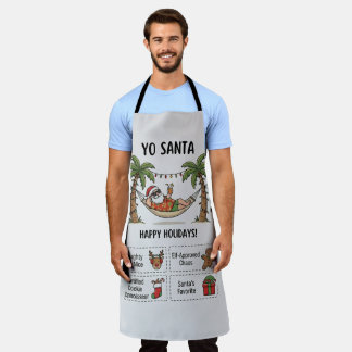Delantal Yo Santa divertido verano Navidad tropical vacacio