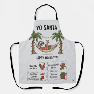 Delantal Yo Santa Funny Summer Christmas Tropical Holiday