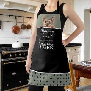 Delantal Yorkshire Terrier Baking Queen Sage Green Personal