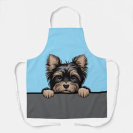 Delantal Yorkshire Terrier Cute Peeking Yorkie Dog Lover