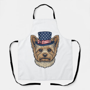 Delantal Yorkshire Terrier Patriótico Vintage