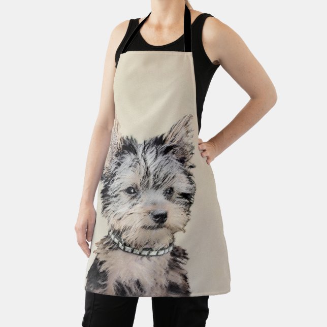 Delantal Yorkshire Terrier Puppy Pintando Arte Original De  (in situ)