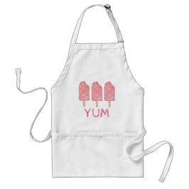 Delantal YUM Fresa Pastel Eclair Helado Rosa Crema Popsicle