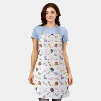 Delantal Yum Yum Morning Breakfast Pattern Apron