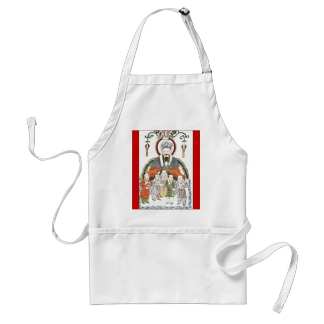 Delantal Zao Jun apron, dios de la cocina china (Frente)