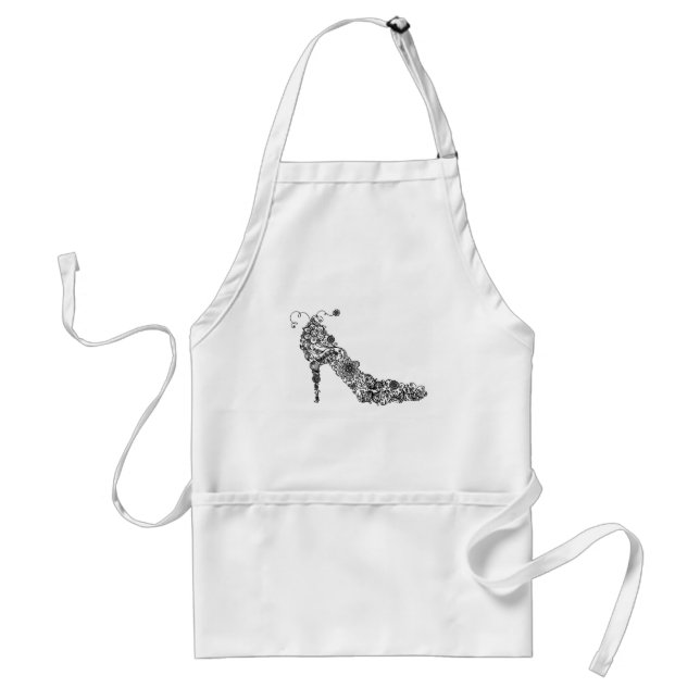 Delantal Zapato de moda ~ Cocina Apron / Jardinería (Frente)