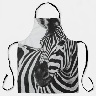 DELANTAL ZEBRA NEGRA Y BLANCA