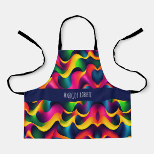 Delantal Zebra Strids Waves Rainbow Isometric Pattern