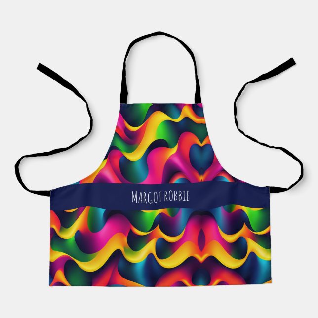 Delantal Zebra Strids Waves Rainbow Isometric Pattern (Anverso)