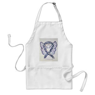 Delantal Zebra Stripe Awareness Ribbon Angel Art Apron