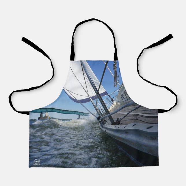 Delantal Zeilboot met koers op brug. (Anverso)