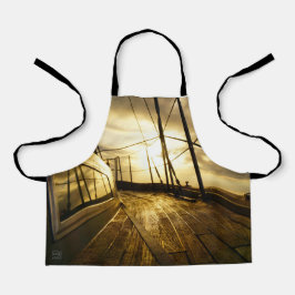 Delantal Zeiljacht bij ochtendzon met wolken lucht.