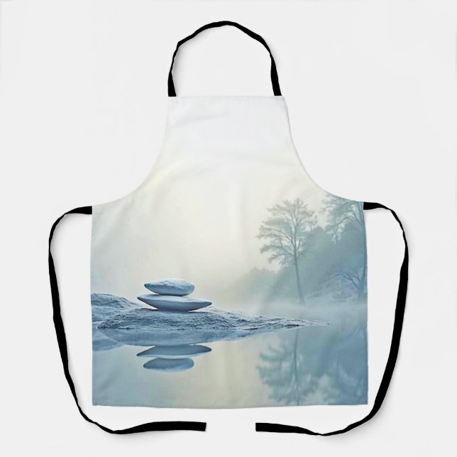 Delantal Zen de invierno: equilibrio de lago de niebla (Anverso)