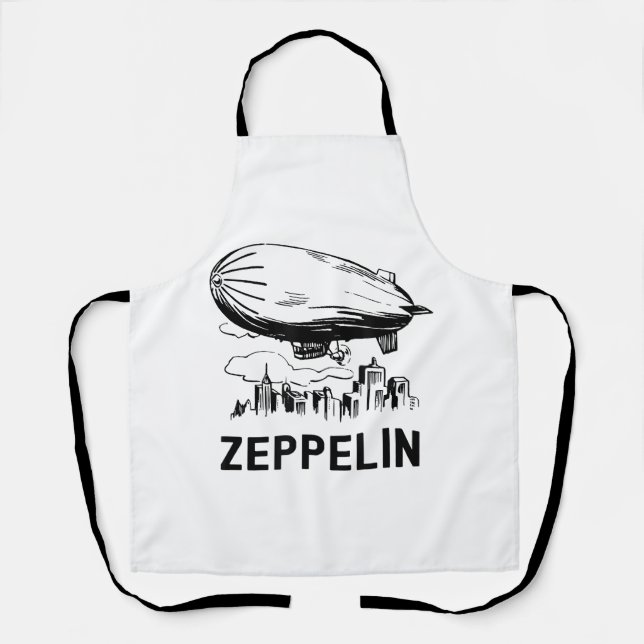 Delantal Zepelín Retro Vintage - Boceto de Dirigible (Anverso)