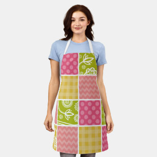 Delantal Zigzag, Chevron, Polka Dots, Gingham, Patchwork