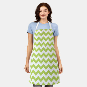 Delantal Zigzag verde, Chevron verde, patrón geométrico